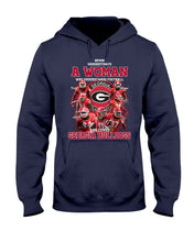 Load image into Gallery viewer, A Woman Loves Georgia Bulldogs Custom Tee Hoodie