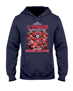 A Woman Loves Georgia Bulldogs Custom Tee Hoodie