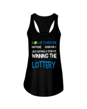 Load image into Gallery viewer, Down Syndrome Lottery Black T-Shirt Gift Ladies Flowy Tank
