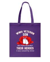 Load image into Gallery viewer, Wwii Veteran Gift For Veteran Dad Quote T-Shirt Basketweave Tote Bag