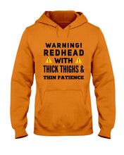 Load image into Gallery viewer, Warning Redhead With Thick Thighs Quote Mug Hoodie