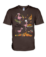 Load image into Gallery viewer, Flamingo Happy Thanksgiving Guys V-Neck