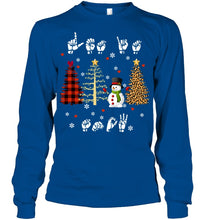 Load image into Gallery viewer, Let It Snow Christmas Snowman Asl Gift Tee Unisex Long Sleeve