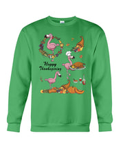 Load image into Gallery viewer, Flamingo Happy Thanksgiving Sweatshirt