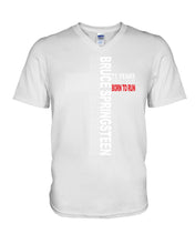 Load image into Gallery viewer, 71 Years Born To Run Bruce Springteen Black T-Shirt Guys V-Neck
