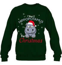Load image into Gallery viewer, I Want A Hippopotamus For Christmas Shirt Sweatshirt