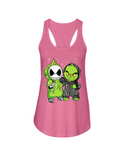 Load image into Gallery viewer, Cute Little Jack Skellington Grinch Best Friend Christmas Gift Shirt Ladies Flowy Tank