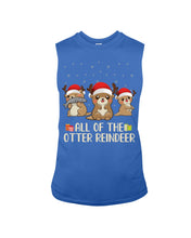 Load image into Gallery viewer, Merry Ottermas All Of The Otter Reindeer Black T-Shirt Unisex Long Sleeve