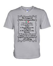 Load image into Gallery viewer, Italian Say Goodbye Funny Tee Guys V-Neck