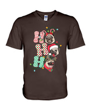 Load image into Gallery viewer, Pug Lover Christmas Hohoho Funny T-Shirt Guys V-Neck