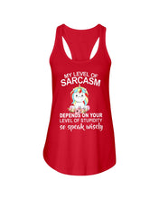 Load image into Gallery viewer, Unicorn Sarcasm Speak Wisely Funny Quote Ladies Flowy Tank