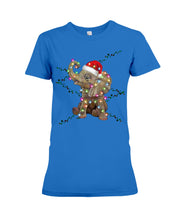 Load image into Gallery viewer, Elephant Color Light Christmas Gift Tee Ladies Tee