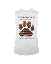 Load image into Gallery viewer, A Woman Cannot Survive On Books Alone T-Shirt Unisex Long Sleeve