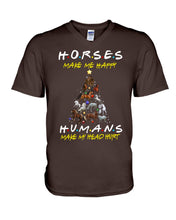 Load image into Gallery viewer, Horses Make Me Happy Christmas Tree Gift For Horse Lovers Guys V-Neck