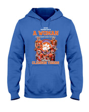 Load image into Gallery viewer, A Woman Loves Clemson Tigers Gift For Fans T-Shirt Hoodie