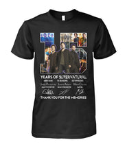 Load image into Gallery viewer, Supernatural 15 Years Anniversary Gift For Fan Black T-Shirt Ladies V-Neck