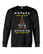 Load image into Gallery viewer, Horses Make Me Happy Christmas Tree Gift For Horse Lovers Sweatshirt