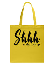 Load image into Gallery viewer, Shut The F Funny Quote T-Shirt Basketweave Tote Bag