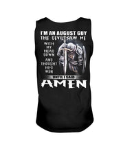 Load image into Gallery viewer, August Guy Amen Birthday Gift For Christian Unisex Tank Top