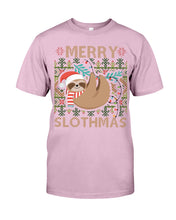 Load image into Gallery viewer, Merry Slothmas Christmas Gift For Kids Family Gift T-Shirt Guys Tee