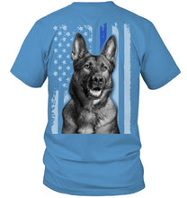 Load image into Gallery viewer, German Shepherd American Flag Veteran Brave Dog Guys Tee