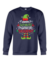 Load image into Gallery viewer, Santa's Favorite Physical Therapist Black T-Shirt Sweatshirt