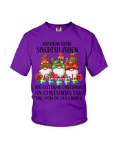 Load image into Gallery viewer, Swedish Christmas Gnome Cute Gift Tee Youth Tee