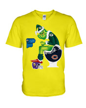 Load image into Gallery viewer, Grinch Green Bay Packers Funny Tee Guys V-Neck