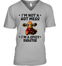 Load image into Gallery viewer, Heifer Not A Hot Mess Spicy Disaster Funny Quote Tee Guys V-Neck