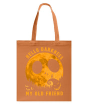 Load image into Gallery viewer, Darkness My Old Friend Halloween T-Shirt Basketweave Tote Bag