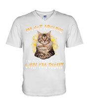 Load image into Gallery viewer, Cat Lovers T-Shirt Not Arguing Just Explaining Guys V-Neck