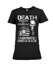 Load image into Gallery viewer, Death Smiles At Every Marines Smile Back Ladies Tee