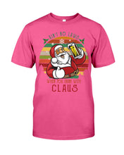 Load image into Gallery viewer, Santa Claus Beer Gift For Christmas Black T-Shirt Guys Tee