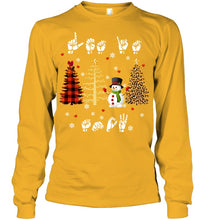 Load image into Gallery viewer, Let It Snow Christmas Snowman Asl Gift Tee Unisex Long Sleeve