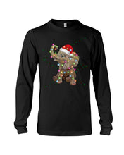 Load image into Gallery viewer, Elephant Color Light Christmas Gift Tee Unisex Long Sleeve