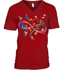 Bird Colorful Infinity Sign Guys V-Neck