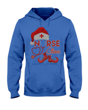 Load image into Gallery viewer, Merry Christmas Nurse Claus Black T-Shirt Hoodie