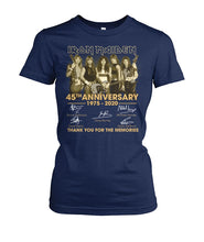 Load image into Gallery viewer, 45Th Anniversary Iron Maiden 1975-2020 T-Shirt Ladies Tee