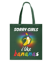 Load image into Gallery viewer, Sorry Girrls I Like Bananas Funny Tee Gift Basketweave Tote Bag