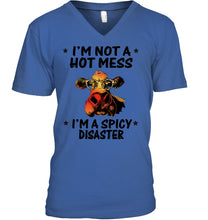 Load image into Gallery viewer, Heifer Not A Hot Mess Spicy Disaster Funny Quote Tee Guys V-Neck