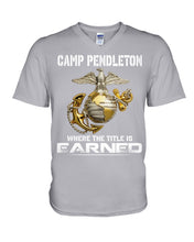 Load image into Gallery viewer, Camp Pendleton Earned Black T-Shirt Guys V-Neck