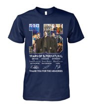 Load image into Gallery viewer, Supernatural 15 Years Anniversary Gift For Fan Black T-Shirt Guys Tee