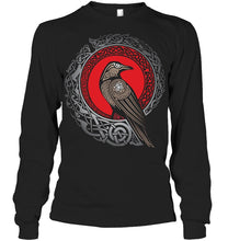 Load image into Gallery viewer, Viking Pattern Raven Mysterious T-Shirt Unisex Long Sleeve