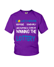 Load image into Gallery viewer, Down Syndrome Lottery Black T-Shirt Gift Youth Tee