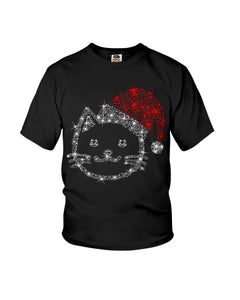 Cute Cat Face Christmas Gift For Cat Lovers T-Shirt Youth Tee