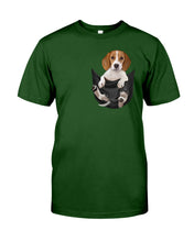 Load image into Gallery viewer, Beagle In The Pocket Funny T-Shirt Guys Tee