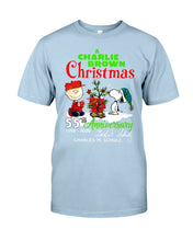 Load image into Gallery viewer, 55Th Anniversary A Charlie Brown Christmas Black T-Shirt Guys Tee
