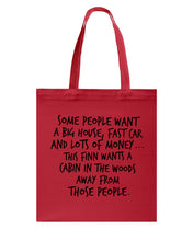 Load image into Gallery viewer, Finn Wants A Cabin In The Woods Away From Those People Basketweave Tote Bag