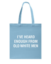 Load image into Gallery viewer, Old White Men Black Quote T-Shirt Basketweave Tote Bag
