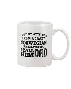 Attitude From Crazy Norwegian Dad Norway Love T-Shirt For Dad Mug